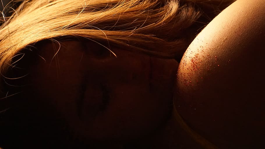 goldenhour, glitter, experimental, hair, close-up, human body part HD wallpaper