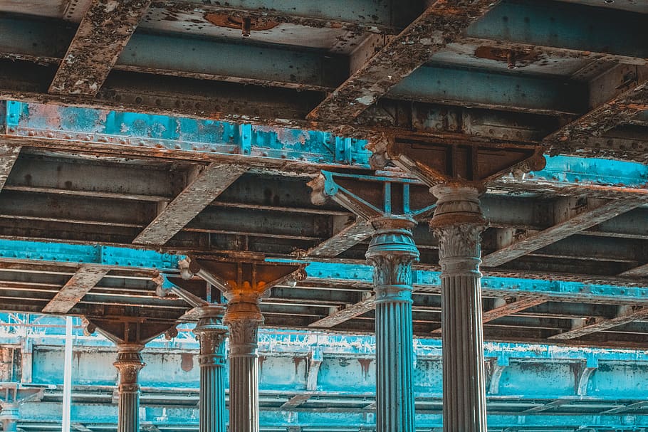 building, architecture, pillar, column, construction, bridge HD wallpaper