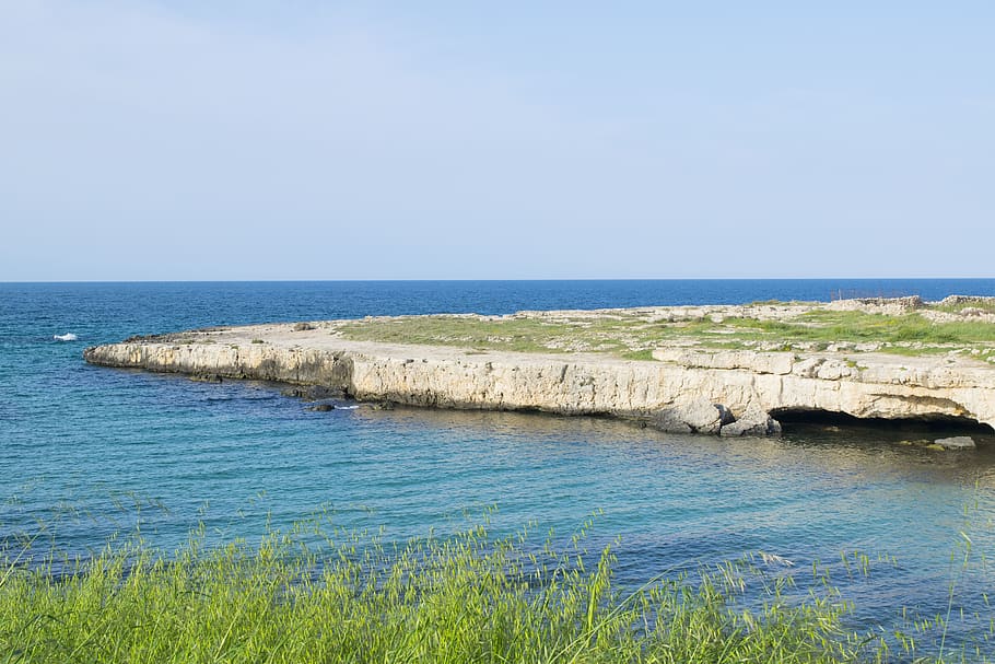 italy, monopoli, sea, water, sky, horizon over water, nature HD wallpaper
