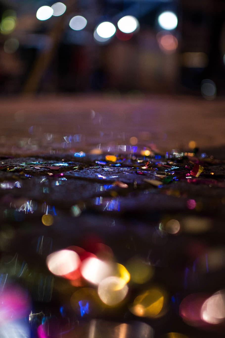 Bokeh, art, blur, rain, selective focus, illuminated, no people HD wallpaper