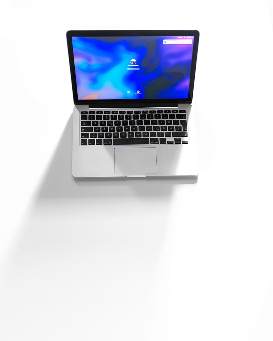 laptop, white, office, programming, clean, minimal, minimalistic HD wallpaper