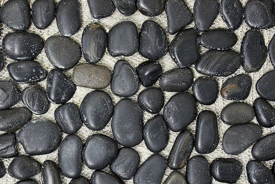 pebble, black, stone, rock, texture, full frame, backgrounds HD wallpaper