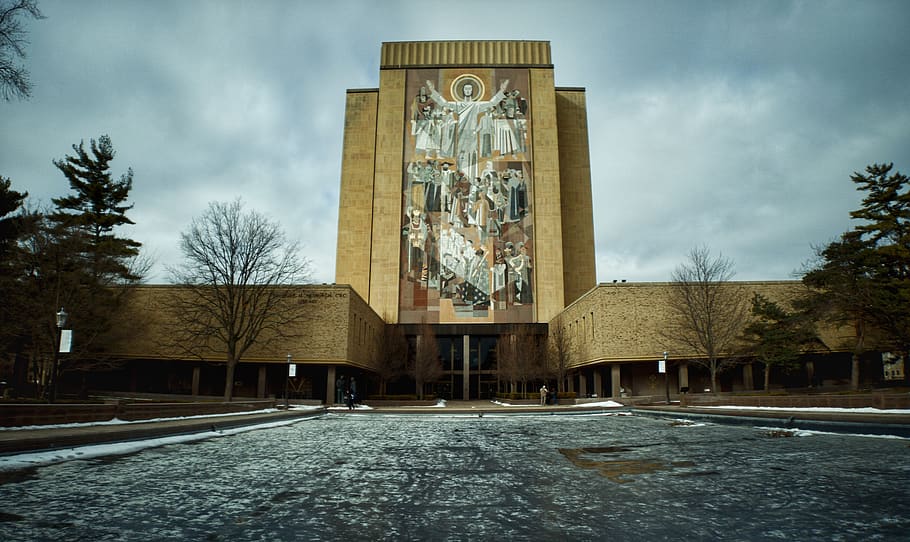 Notre Dame Hesburgh library, building, architecture, theodore m. hesburgh library HD wallpaper