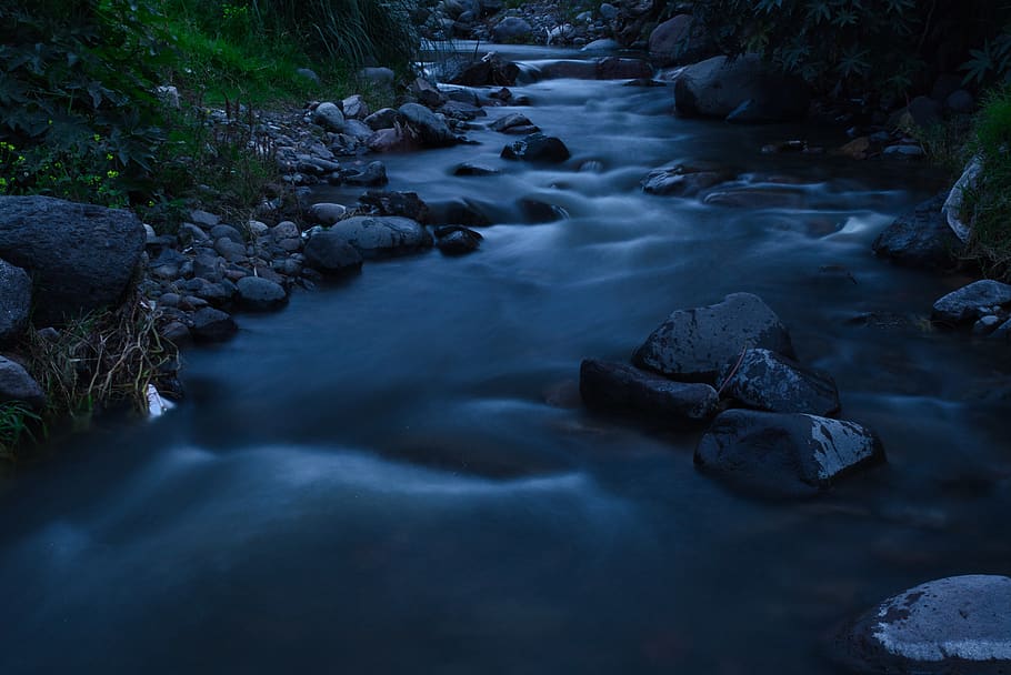 river, water, blue, landscape, nature, waterfall, beautiful HD wallpaper