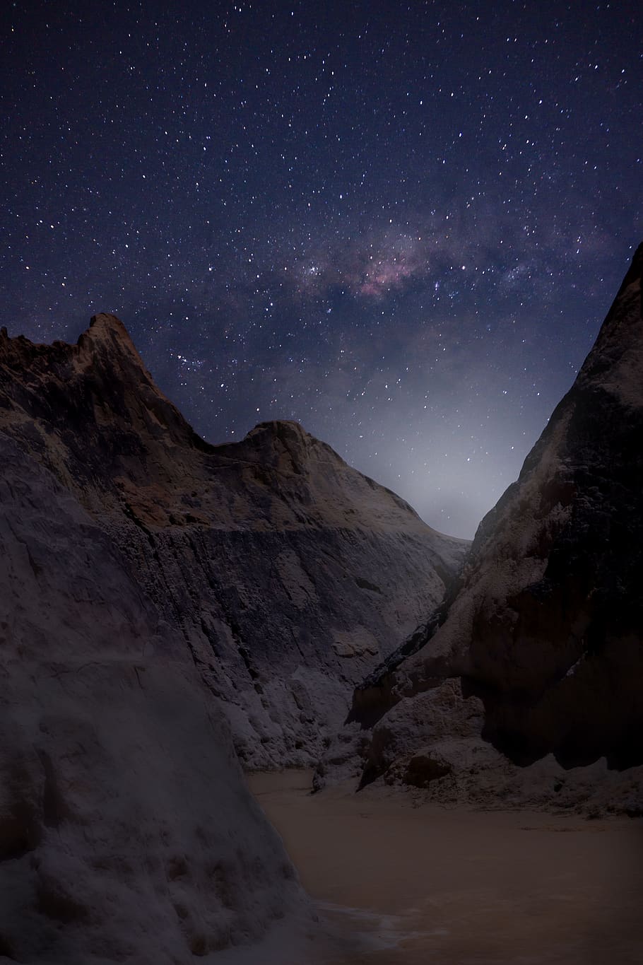 mountains poster, star - space, scenics - nature, astronomy, night HD wallpaper