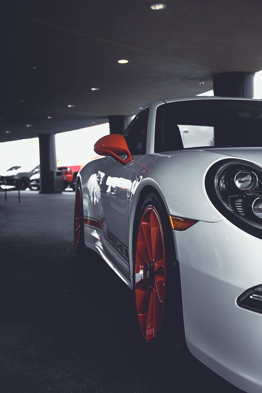 white car, mode of transportation, motor vehicle, land vehicle HD wallpaper