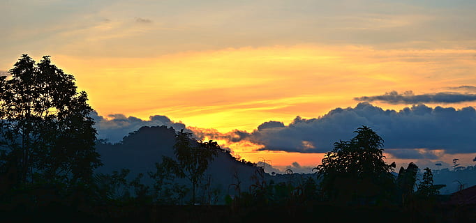 cameroon, yaounde, mendong, sunset, clouds, landscape, cameroun HD wallpaper