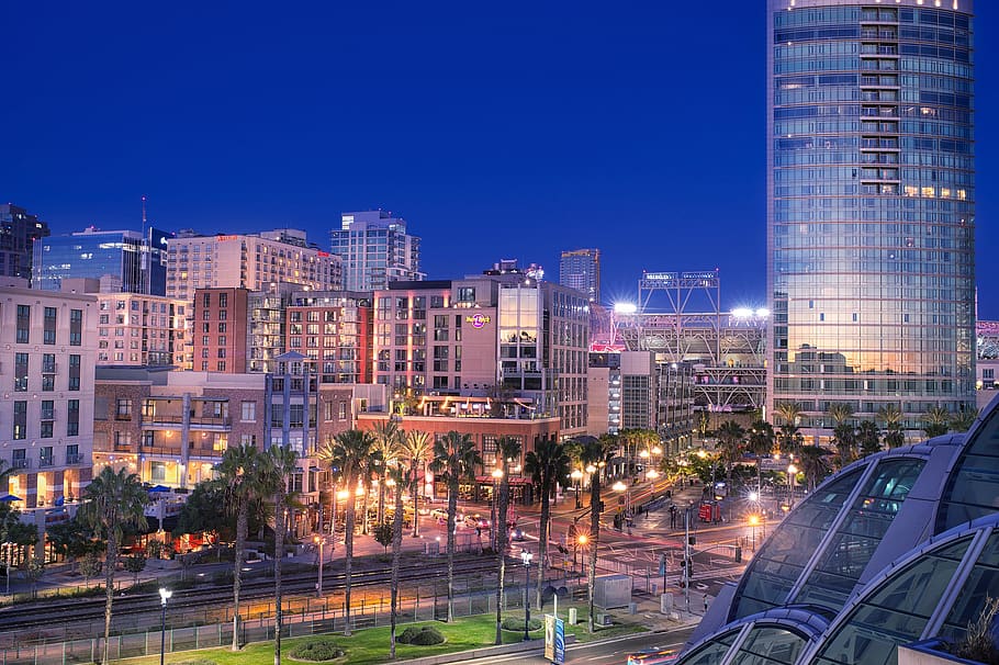 petco, san diego downtown, san diego skyline, building exterior, HD wallpaper