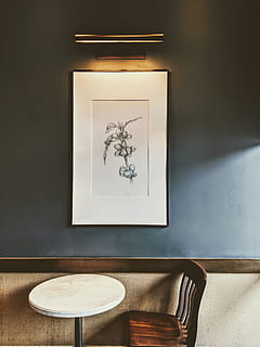 black flower sketch, chair, art, table, furniture, drawing, 4720 sweetwater blvd HD wallpaper