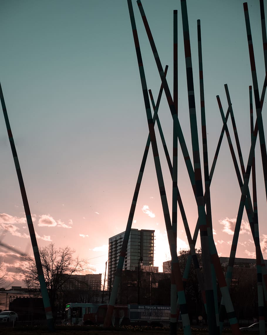 sky, architecture, built structure, building exterior, sunset HD wallpaper