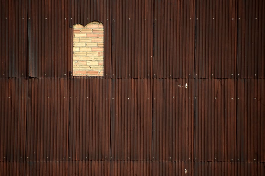 spain, salou, brick, pattern, rust, corrugated iron, texture HD wallpaper
