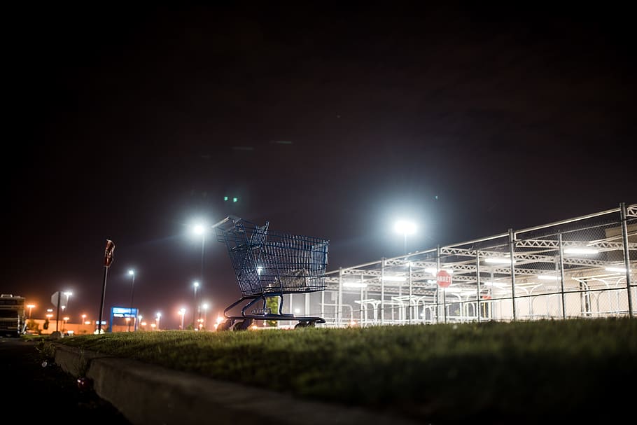 gray metal structure during night time, building, lighting, office building