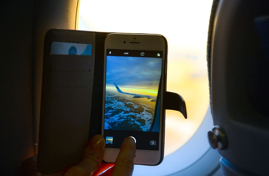 technology, plane, phone, flying, airplane, transportation HD wallpaper