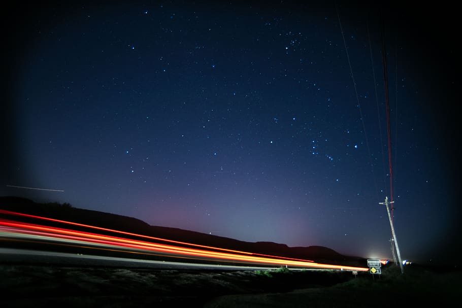 post, sky, universe, galaxy, speed, blur, vehicle, cable, asteroid HD wallpaper