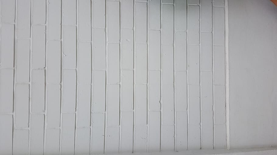 brick, wall, tile, white, black, greyscale, lines, rectangle HD wallpaper