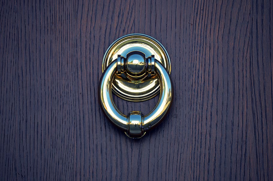 door, doorknocker, input, metal, old, wood, fitting, house entrance HD wallpaper