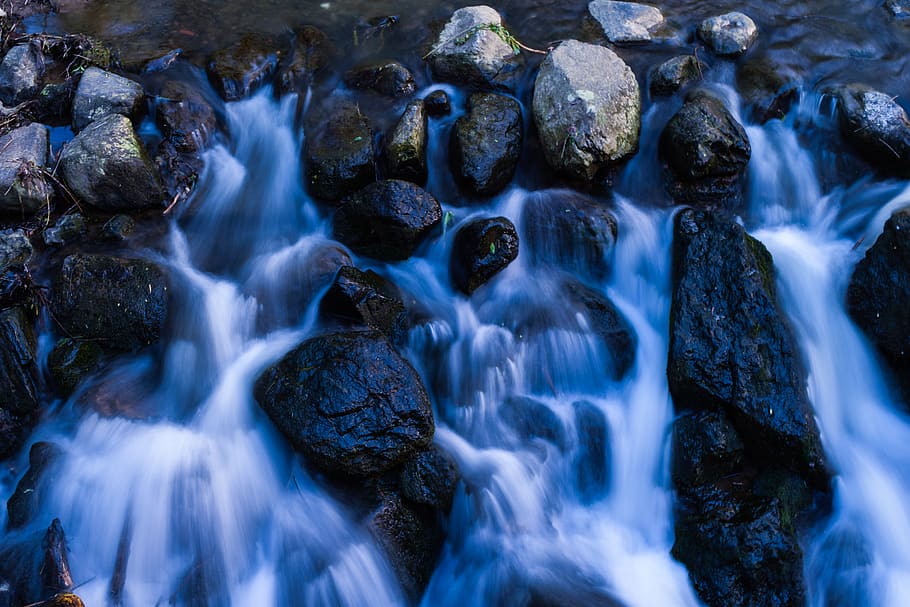 bulgaria, sofia, south park, rocks, forest, blue, water, waterfall HD wallpaper