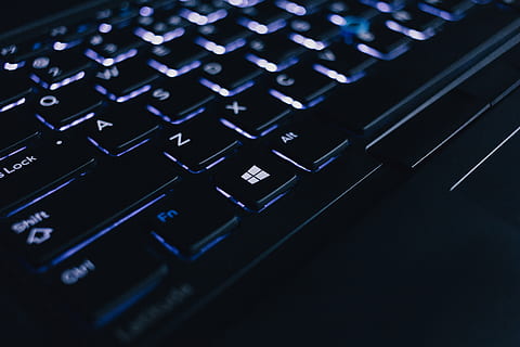 Black Laptop Computer, access, blur, close-up, connection, contemporary HD wallpaper