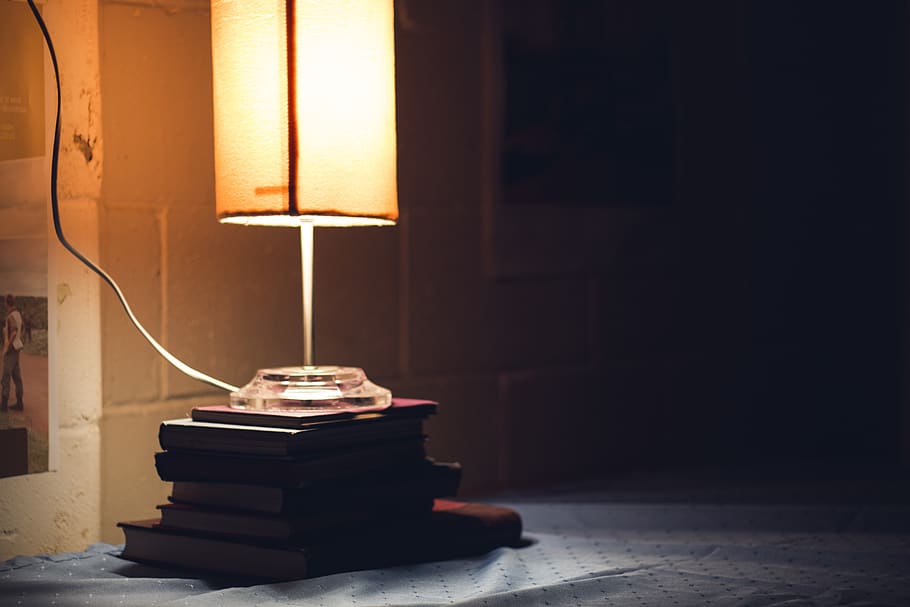 australia, adelaide, books, reading, bedside, study, lamp, night, HD wallpaper