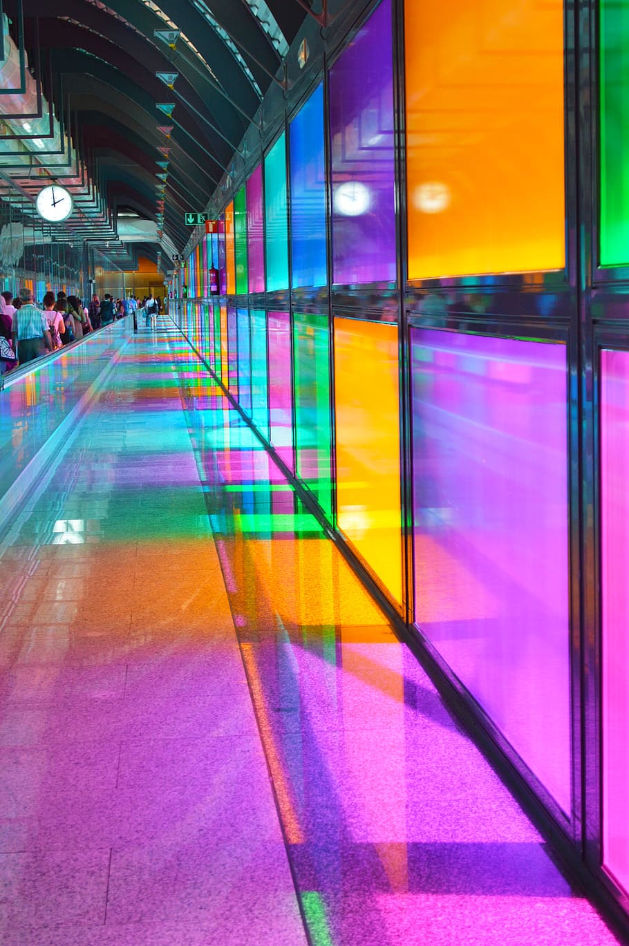 lighting, person, human, madrid, corridor, madrid airport, spain HD wallpaper