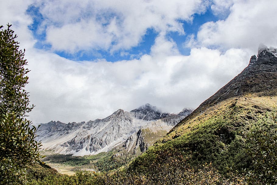 china, garze, yading, cloud - sky, mountain, scenics - nature HD wallpaper