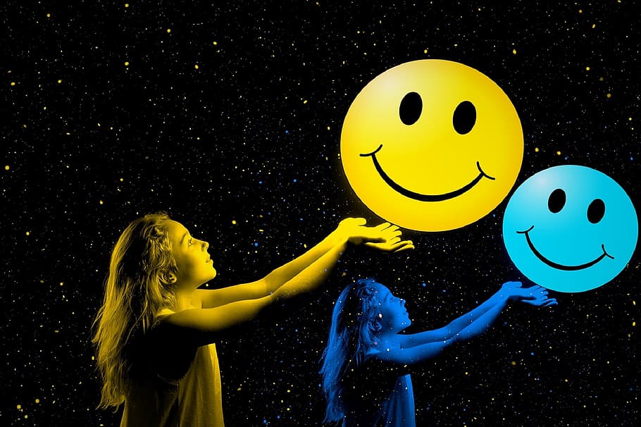 moon, background, space, two, darkness, child, twilight, two colors HD wallpaper