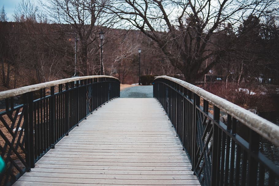 view of bridge, building, boardwalk, railing, handrail, banister HD wallpaper