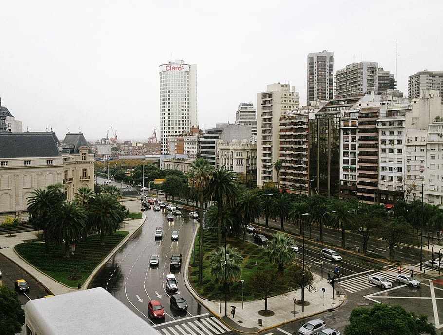 argentina, buenos aires, recoleta, avenue, rainy, building exterior, HD wallpaper