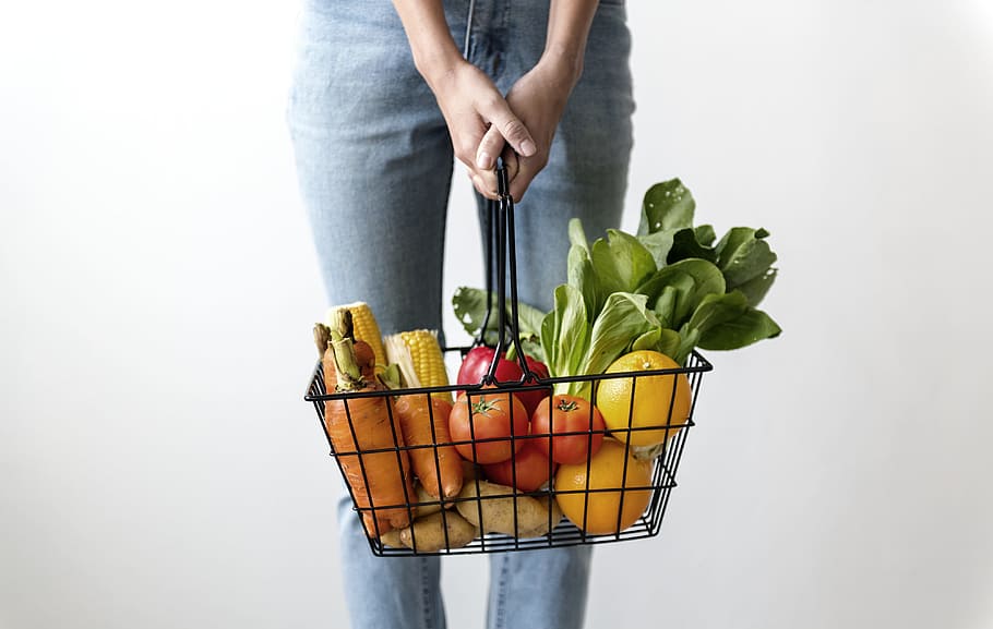 basket, vegetable, fruit, carry, healthy, raw, natural, harvest HD wallpaper