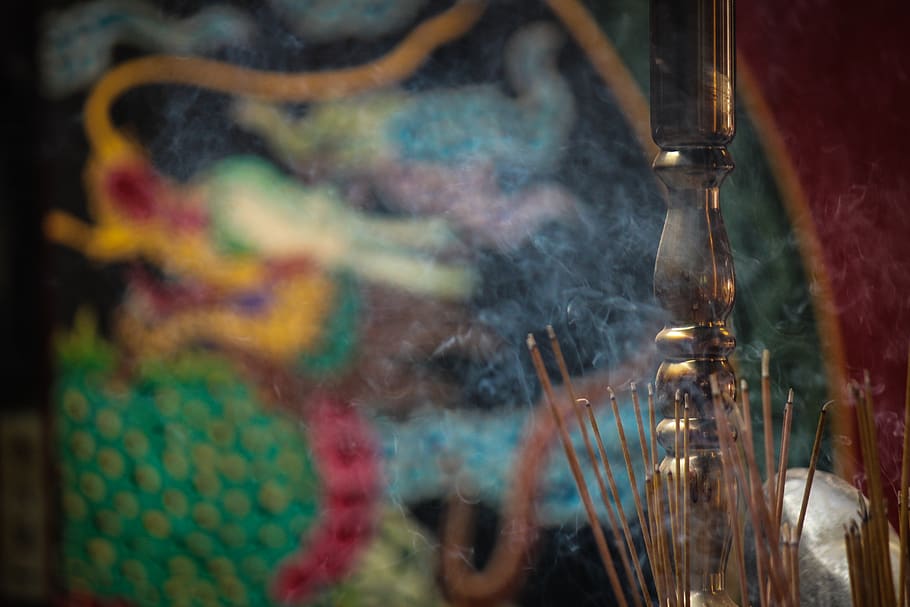 taiwan, tainan city, borisworkshop, dragon, incense, incense stick, HD wallpaper