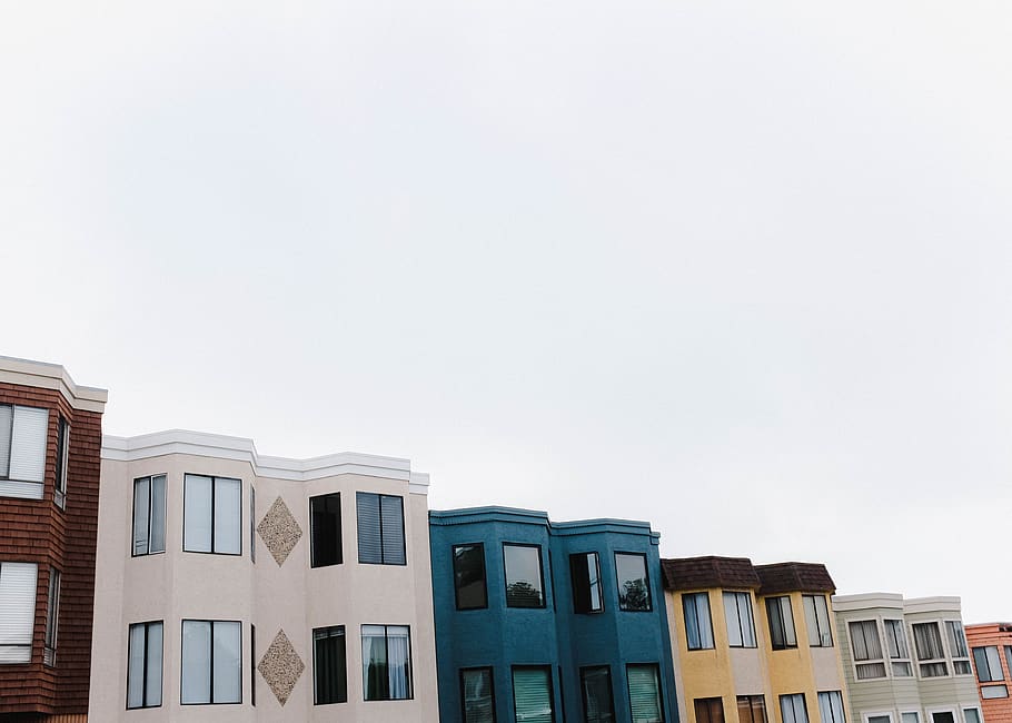 assorted-color concrete buildings, san francisco, house, housing HD wallpaper
