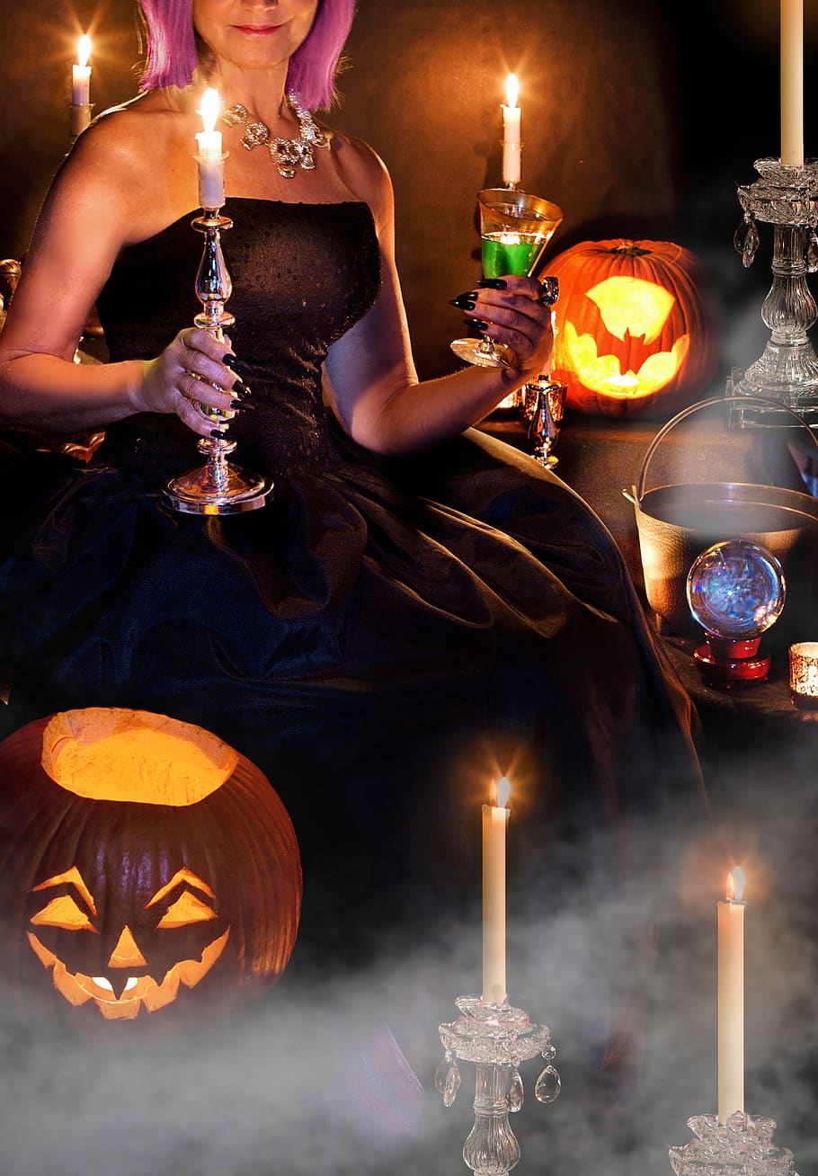 halloween, spooky, scary, creepy, woman, witch, witchcraft, HD wallpaper