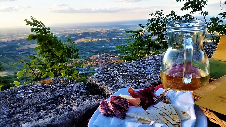 san marino, cheese, landscape, mountains, wine, wallpaper, hd wallpaper