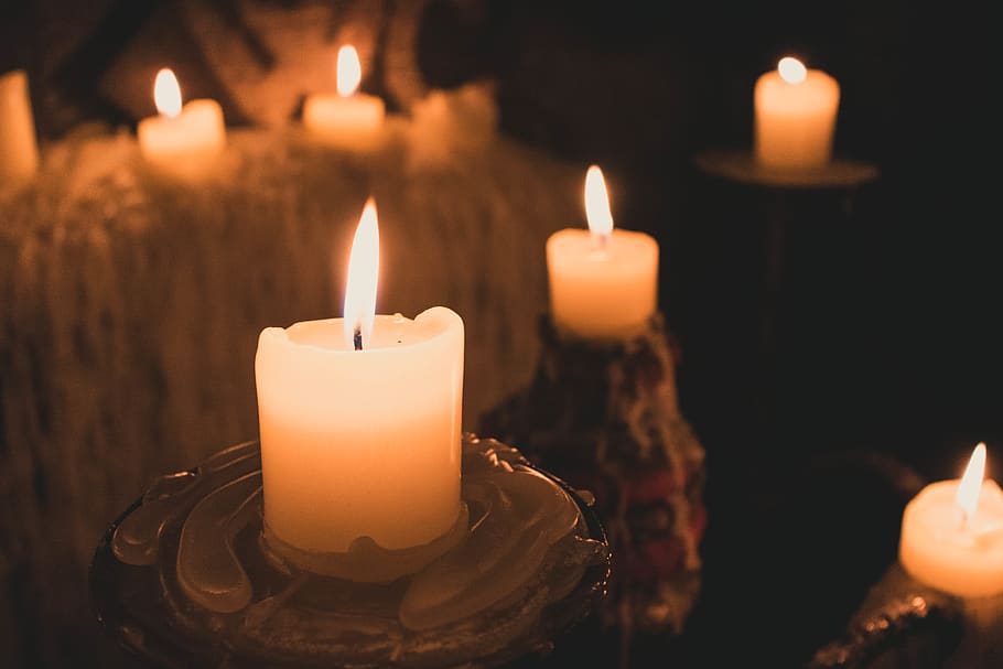 night, old, light, candle, dark, burning, fire, flame, fire - natural phenomenon HD wallpaper