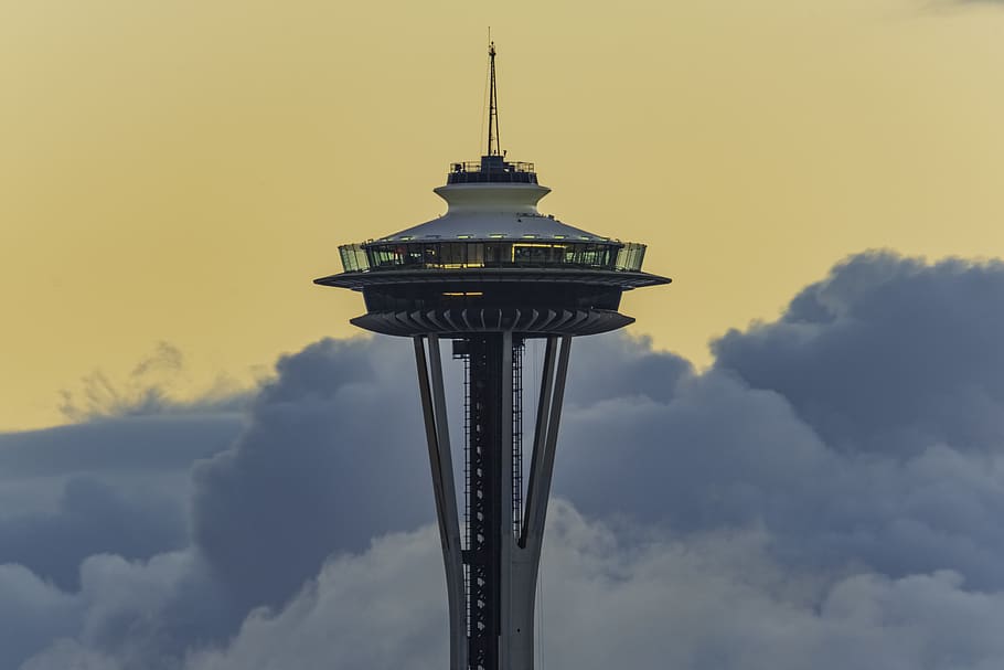 Seattle Space Needle, sky, cloud - sky, architecture, built structure HD wallpaper