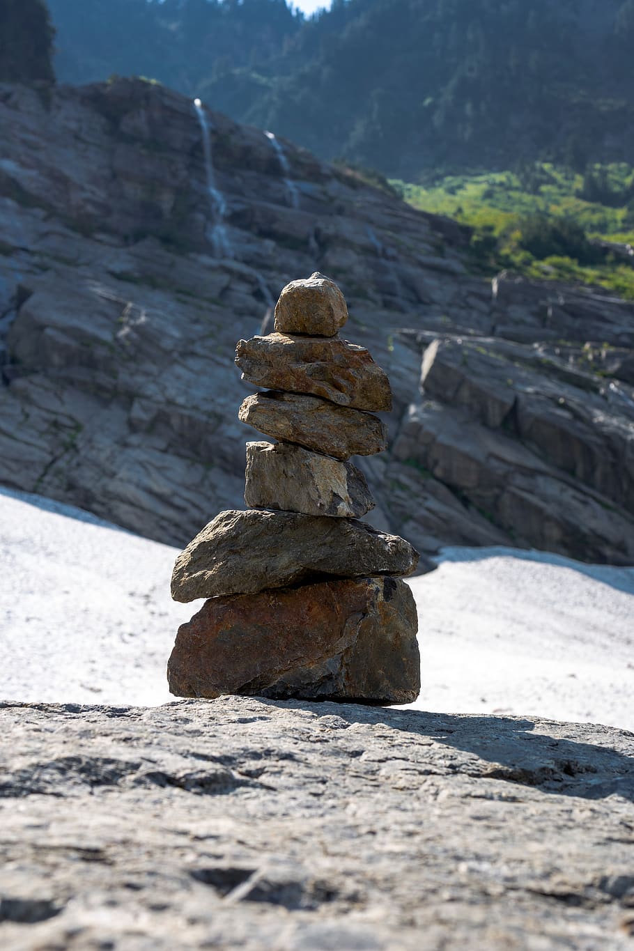 rocks, cave, mountains, macro, landscape, pile, composition HD wallpaper