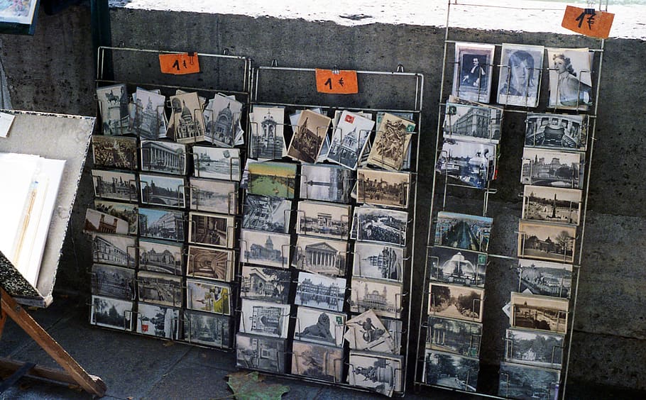 Assorted Photo Cards on Shelves, commerce, daylight, displays HD wallpaper