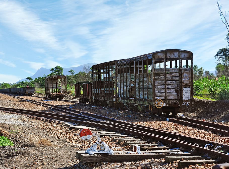 abandoned, train, rail transportation, track, railroad track HD wallpaper