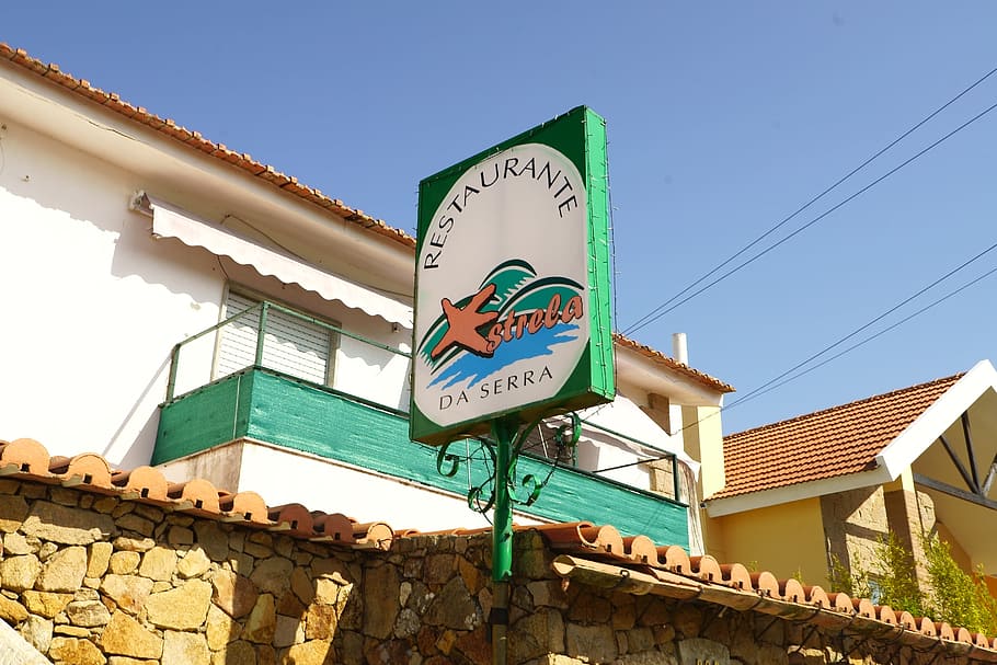 Green And White Restaurant Signage, building, low angle view HD wallpaper