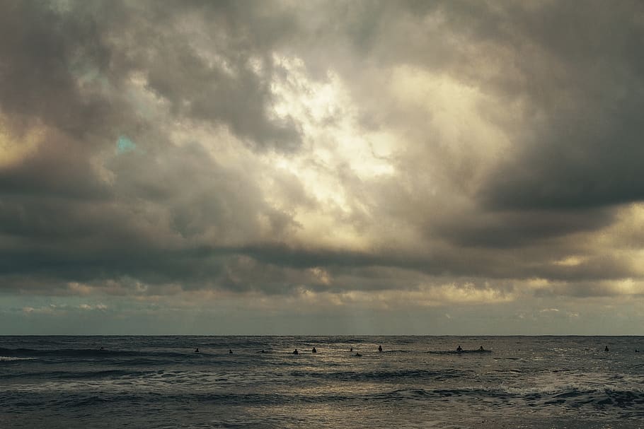 spain, san sebastián, sky, sea, cloud - sky, water, horizon HD wallpaper