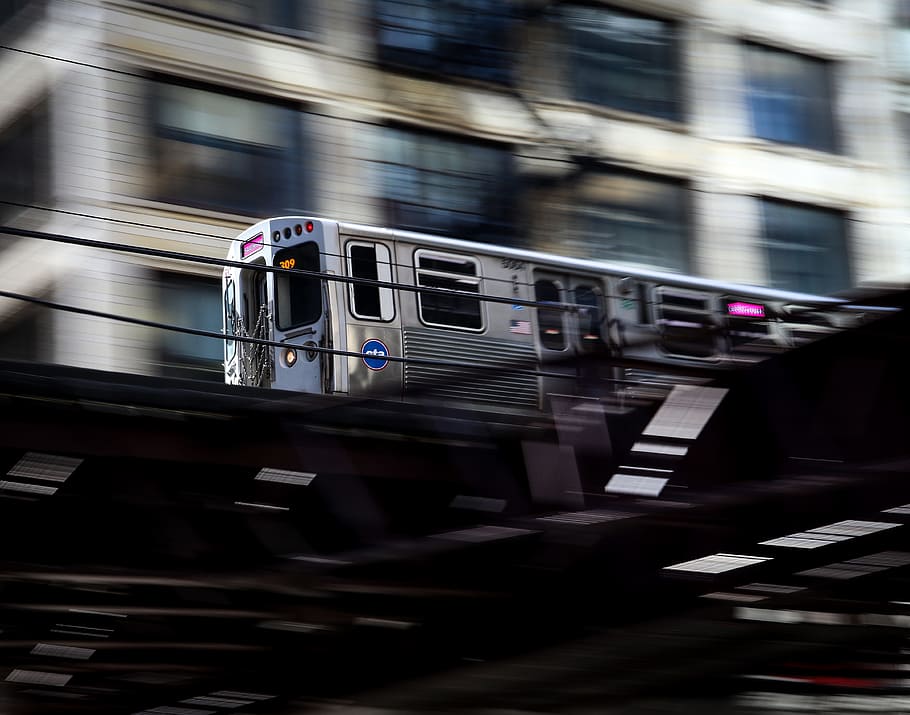 timelapse photography of gray train, metro, tram, motion, long exposure HD wallpaper