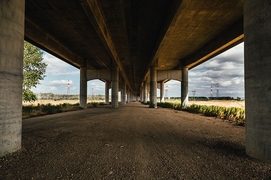 under the bridge road, architecture, transportation, connection HD wallpaper