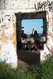 person, human, wall, apparel, clothing, outdoors, art, walkway HD wallpaper