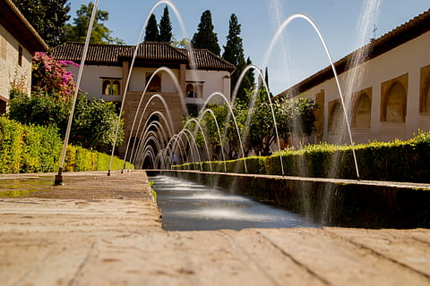 generalife, granada, architecture, alhambra, spain, monuments HD wallpaper