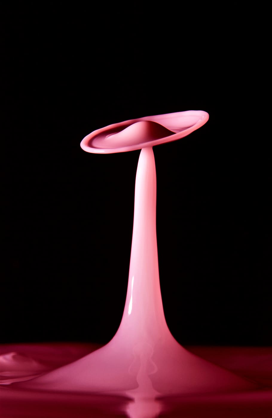 pink liquid illustration, studio shot, black background, indoors HD wallpaper