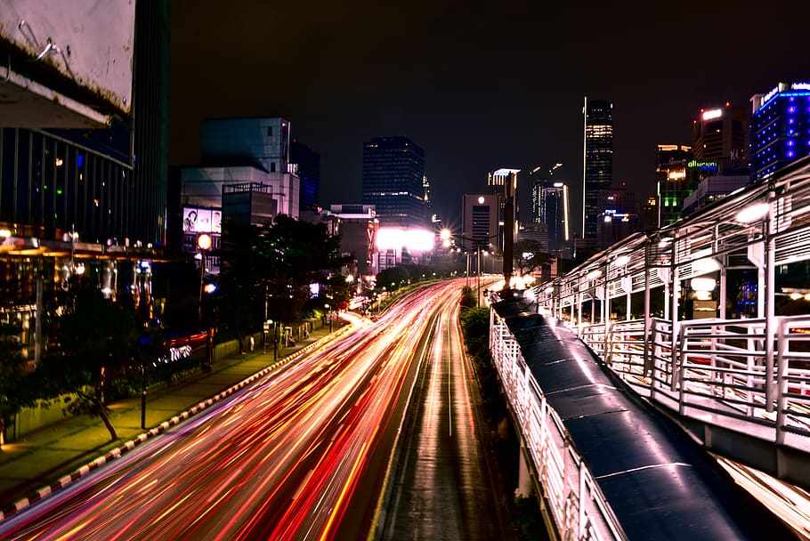 indonesia, tosari, illuminated, night, building exterior, long exposure HD wallpaper