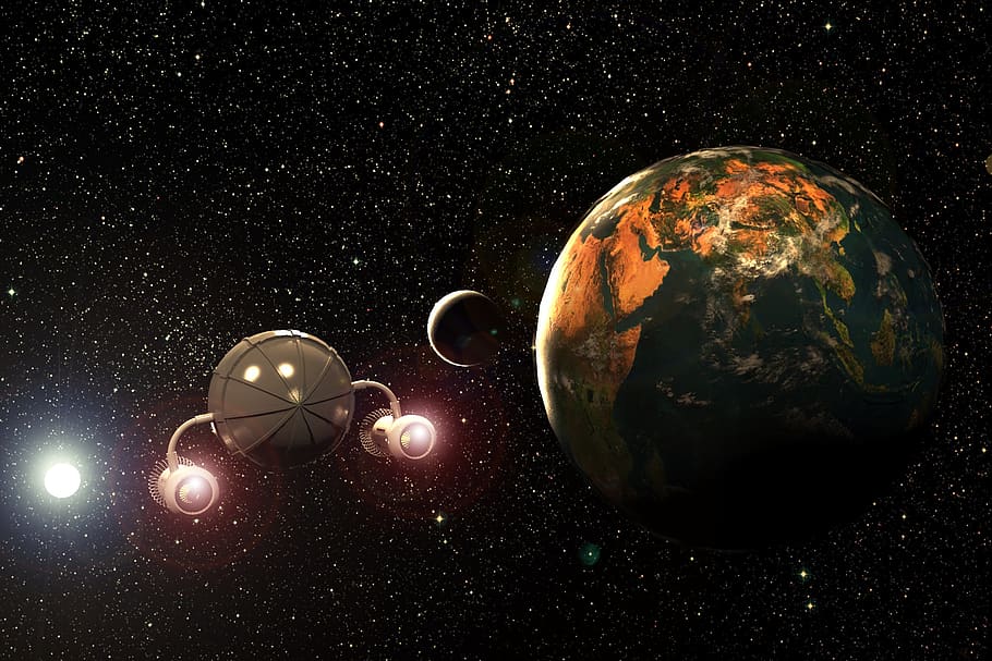 planet, astronomy, moon, spherical, outer space, night, sphere HD wallpaper