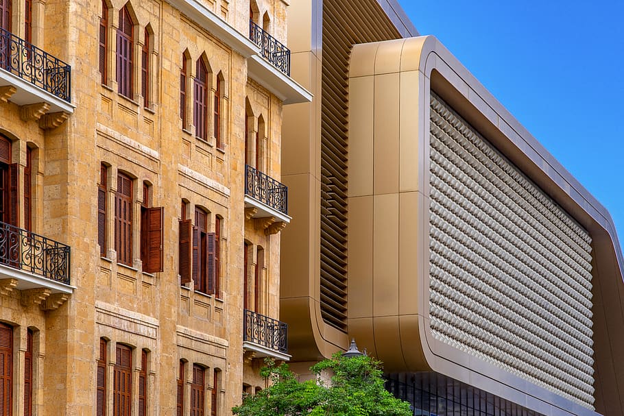 building, facade, architecture, oriental, city, town, beirut