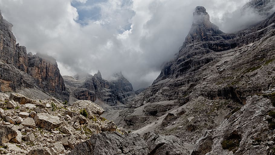 italy, brenta group, mountain, beauty in nature, cloud - sky HD wallpaper