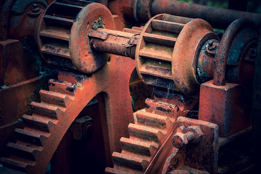rust, machine, gears, old, metal, iron, past, rusty, weathered HD wallpaper